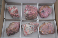 Natural Rough Red Rhodonite Specimens  x 6 From Zimbabwe - TopRock