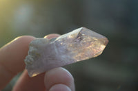 Natural Small Window Amethyst Crystals with Enhydro Bubble x 12 From Chiredzi, Zimbabwe