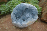 Natural Blue Celestite Geode Specimens  x 2 From Madagascar - Toprock Gemstones and Minerals 