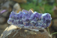 Natural Dark Amethyst Clusters x 3 From Mapatizya, Zambia