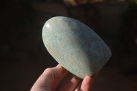 Polished Blue Amazonite Standing Free Forms  x 4 From Ambositra, Madagascar