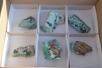 Natural Drusy Coated Chrysocolla & Malachite Dolomite Specimens x 6 From Congo