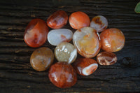 Polished Carnelian Agate Palm Stones  x 12 From Madagascar - Toprock Gemstones and Minerals 