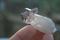 Natural Small Window Amethyst Crystals with Enhydro Bubble x 12 From Chiredzi, Zimbabwe