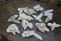 Natural Drusy Quartz Coated Calcite Spearhead Crystal Specimens  x 12 From Alberts Mountain, Lesotho - Toprock Gemstones and Minerals 