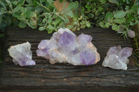 Natural Jacaranda Amethyst Crystal Clusters  x 3 From Mumbwa, Zambia - Toprock Gemstones and Minerals 