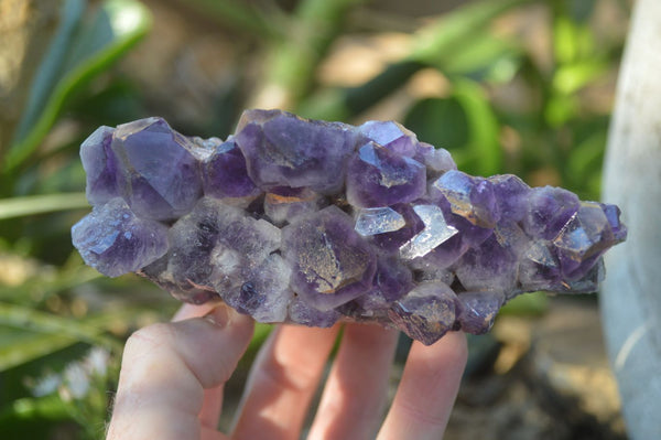 Natural Dark Amethyst Clusters x 3 From Mapatizya, Zambia