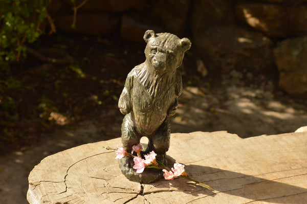 Polished Soap Stone Standing Paddington Bear Carving  x 1 From Zimbabwe - TopRock