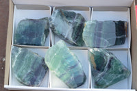 Polished One Side Polished Watermelon Fluorite Specimens  x 6 From Uis, Namibia - TopRock