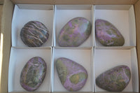 Polished Stichtite Galet / Palm Stones x 6 From Barberton, South Africa