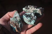 Natural Drusy Coated Chrysocolla & Malachite Dolomite Specimens x 6 From Congo