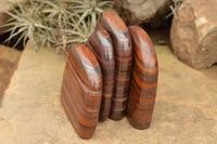 Polished Banded Tiger Iron / Muggle Stone Standing Free Forms  x 4 From Northern Cape, South Africa - TopRock