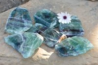 Polished One Side Polished Watermelon Fluorite Specimens  x 6 From Uis, Namibia - TopRock