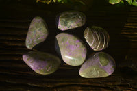 Polished Stichtite Galet / Palm Stones x 6 From Barberton, South Africa