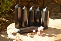 Polished Pitch Black Basalt Points  x 6 From Madagascar - TopRock