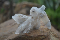 Natural Drusy Quartz Coated Calcite Spearhead Crystal Specimens  x 12 From Alberts Mountain, Lesotho - Toprock Gemstones and Minerals 