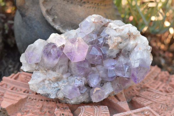 Natural Small Affordable Jacaranda Amethyst Quartz Clusters  x 2 From Mumbwe, Zambia - TopRock