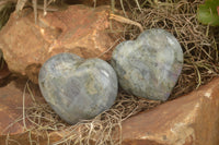 Polished Purple Flash Labradorite Hearts x 6 From Tulear, Madagascar - TopRock