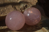 Polished  Star Rose Quartz Spheres x 3 From Ambatondrazaka, Madagascar - TopRock