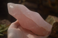 Polished Gemmy Pink Rose Quartz Flames  x 2 From Ambatondrazaka, Madagascar - TopRock