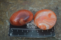 Polished Carnelian Agate Palm Stones  x 12 From Madagascar - Toprock Gemstones and Minerals 