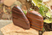 Polished Banded Tiger Iron / Muggle Stone Standing Free Forms  x 4 From Northern Cape, South Africa - TopRock