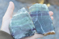 Polished One Side Polished Watermelon Fluorite Specimens  x 6 From Uis, Namibia - TopRock