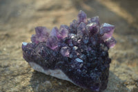 Natural Dark Purple Amethyst Crystal Clusters  x 6 From Zambia - Toprock Gemstones and Minerals 