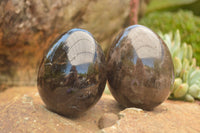 Polished Large Morion Smokey Quartz Eggs x 4 From Madagascar - TopRock