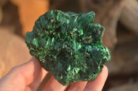 Natural Chatoyant Silky Malachite Specimens  x 3 From Congo