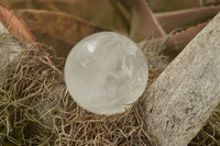 Polished Clear Quartz Crystal Balls / Spheres With Wooden Stands x 2 From Madagascar - TopRock