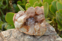 Natural Red Hematoid Phantom Quartz Clusters  x 3 From Karoi, Zimbabwe - TopRock