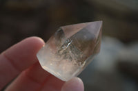 Polished Wispy Phantom Smokey Quartz Points x 12 From Madagascar