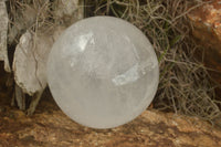 Polished Clear Quartz Crystal Balls / Spheres With Wooden Stands x 2 From Madagascar - TopRock