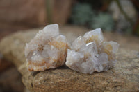 Natural Pale Spirit Quartz Clusters x 12 From Boekenhouthoek, South Africa