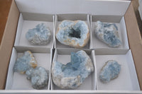 Natural Blue Celestite Crystal Specimens  x 7 From Sakoany, Madagascar