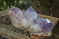 Natural Jacaranda Amethyst Crystal Clusters  x 3 From Mumbwa, Zambia - Toprock Gemstones and Minerals 