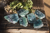 Polished Watermelon Fluorite Slices  x 6 From Uis, Namibia