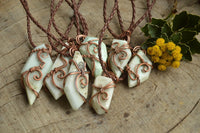 Polished Blue Smithsonite Pendants Wrapped In Copper Wire x 7 From Southern Africa - TopRock