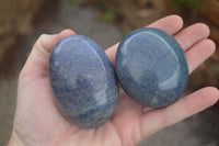 Polished Blue Lazulite Palm Stones  x 6 From Madagascar - TopRock