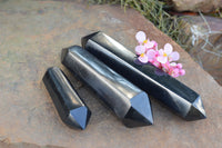 Polished Double Terminated Black Basalt Points  x 3 From Madagascar - TopRock