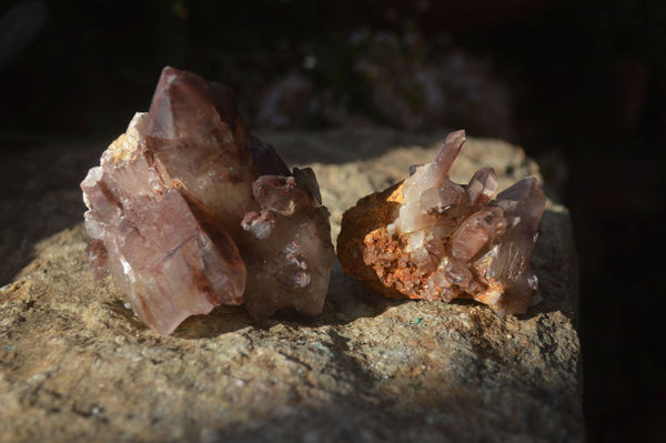 Natural Red Hematoid Quartz Specimens x 12 From Karoi, Zimbabwe