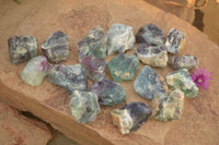 Natural Rough Watermelon Fluorite Cobbed Specimens  x 35 From Uis, Namibia