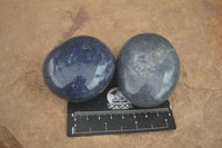 Polished Blue Lazulite Palm Stones  x 6 From Madagascar - TopRock