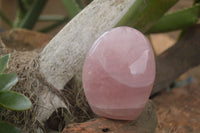 Polished Gemmy Pink Rose Quartz Standing Free Forms  x 3 From Ambatondrazaka, Madagascar - TopRock