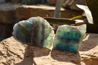 Polished One Side Polished Watermelon Fluorite Specimens  x 6 From Uis, Namibia - TopRock