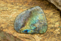 Polished Labradorite Standing Free Forms With Intense Blue & Gold Flash x 3 From Tulear, Madagascar - TopRock