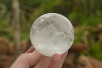 Polished Clear Quartz Crystal Balls / Spheres With Wooden Stands x 2 From Madagascar - TopRock