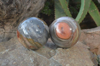 Polished Polychrome Jasper Spheres  x 2 From Mahajanga, Madagascar