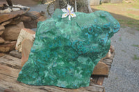 Polished XXL Malacholla (Chrysocolla & Malachite) Standing Display Piece  x 1 From Congo - TopRock